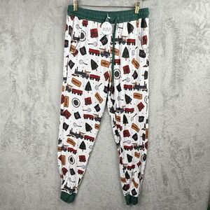 Wild Polar Express Bamboo Pajama Pants Women's L Jogger Soft Train Christmas NWT
